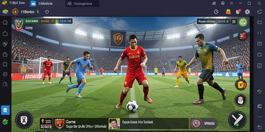 Tampilan gameplay mendebarkan dari 11BOLA dengan aksi nyata di lapangan.
