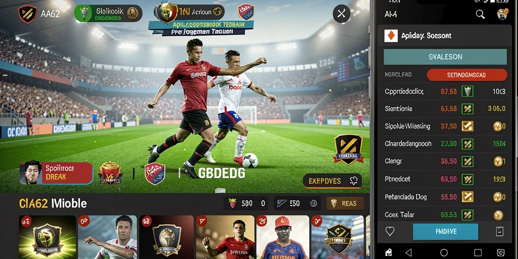 Screenshot utama AA62 menampilkan pengguna yang sedang bertaruh pada pertandingan olahraga.