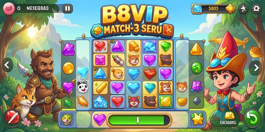 Tampilan gameplay B8VIP yang menarik dan penuh warna.