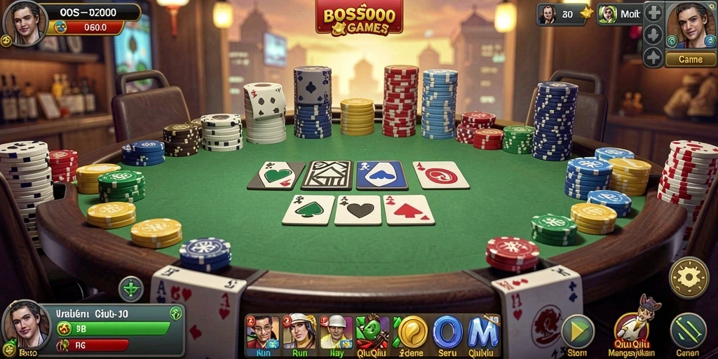 Tampilan gameplay menarik dari BOS5000 game QiuQiu.