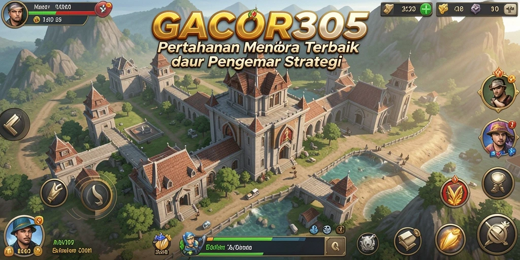 Tampilan gameplay GACOR305 menunjukkan aksi menara melawan musuh.