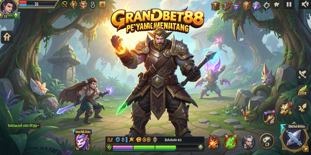 Tampilan aksi seru dalam gameplay RPG GRANDBET88.