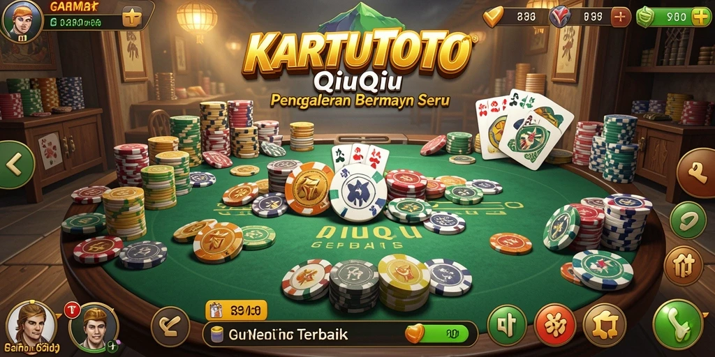 Tampilan menarik dari gameplay QiuQiu KARTUTOTO.