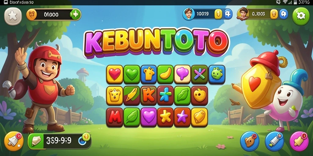 Gameplay seru KEBUNTOTO dengan elemen puzzle Match-3.