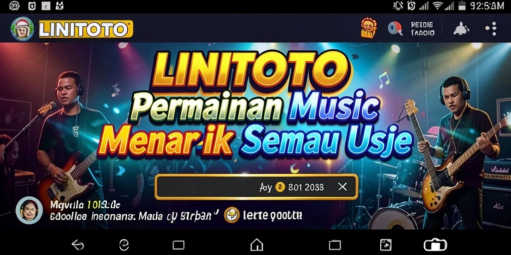 Tampilan LINITOTO dengan gameplay musik yang seru dan menantang.