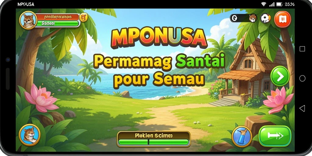 Tampilan gameplay menarik dan penuh warna dari MPONUSA yang menghibur.