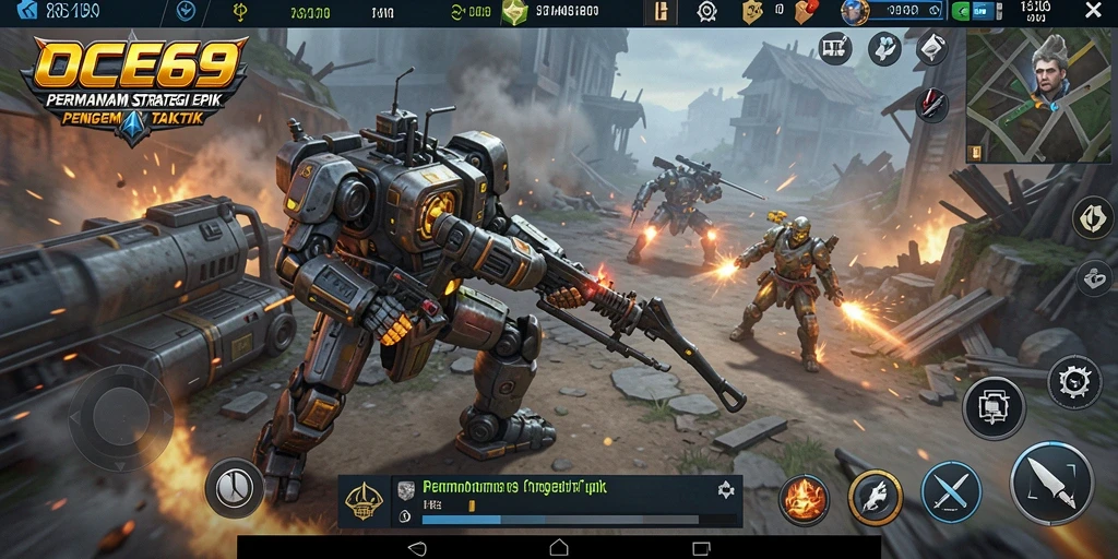 Tampilan penuh aksi dari gameplay OCE69 yang strategis.