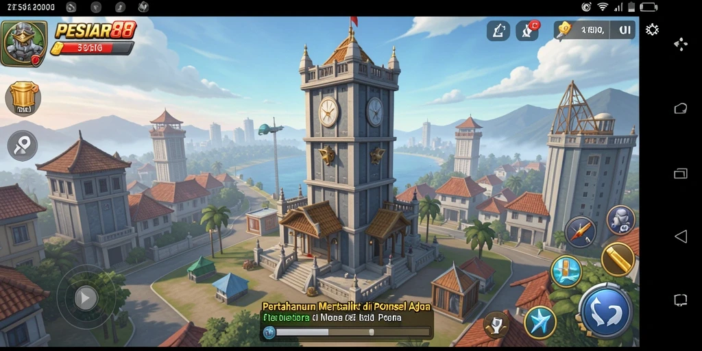 Tampilan gameplay PESIAR88 yang mendebarkan di tengah serangan musuh.