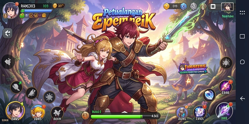 Screenshot RANS303 menampilkan karakter Anime dalam aksi pertempuran yang mendebarkan.