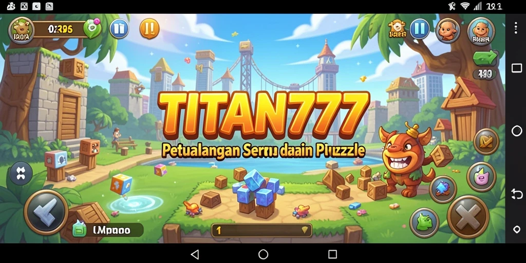 Tampilan utama gameplay <strong>TITAN777</strong> saat menyelesaikan teka-teki puzzle.