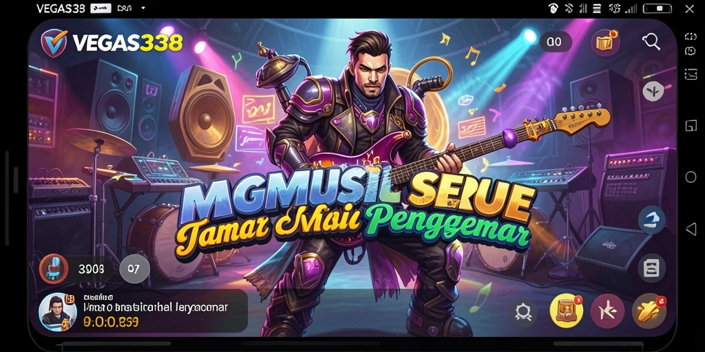 Tampilan gameplay seru dari VEGAS338 dengan berbagai lagu populer.