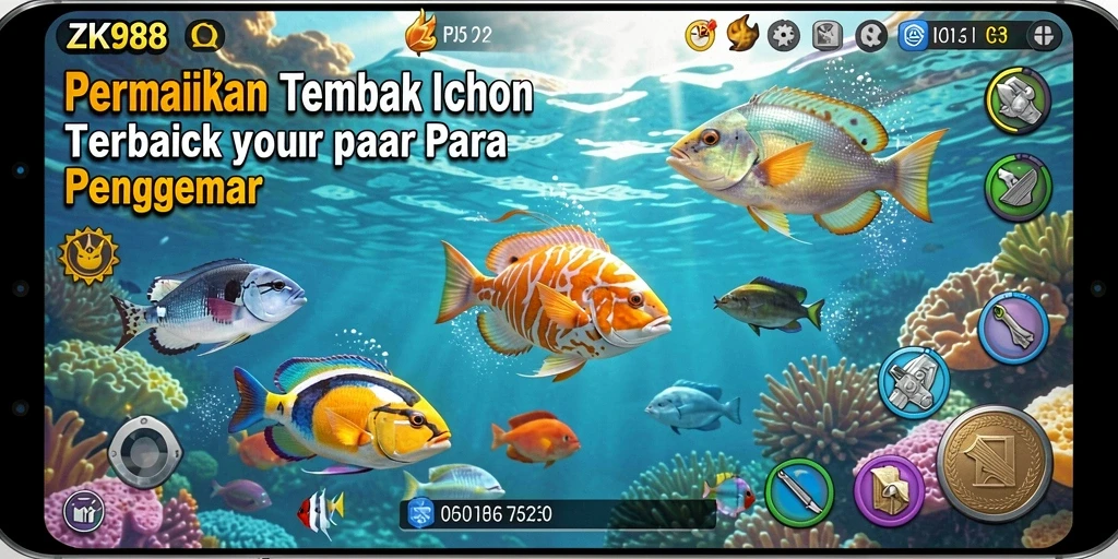 Gameplay seru ZK988 dengan aksi menembak ikan.